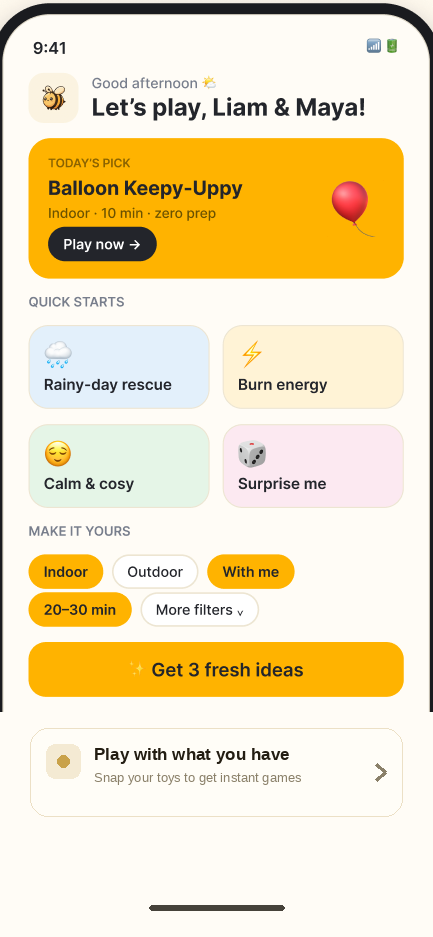 BusyBees app screen