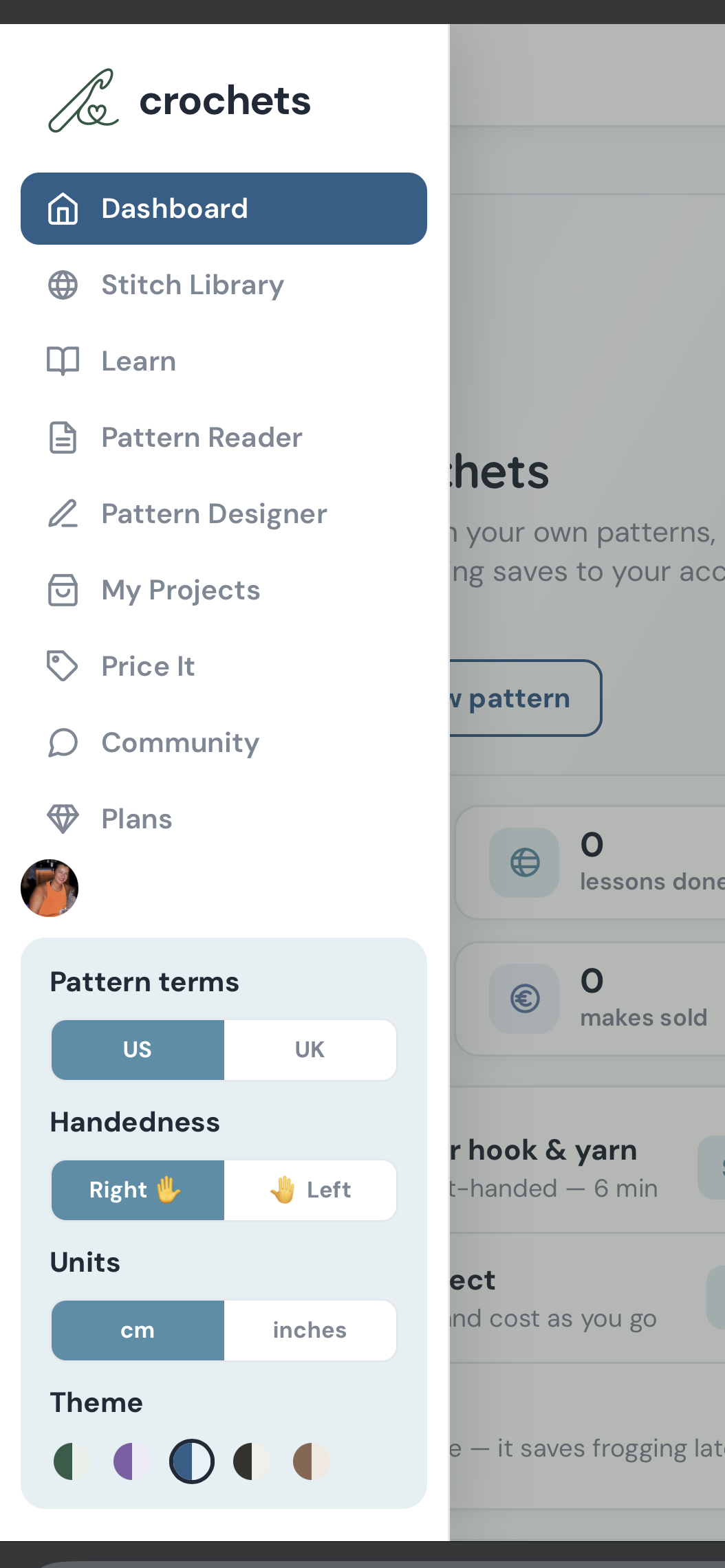 Crochets web app
